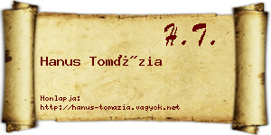 Hanus Tomázia névjegykártya